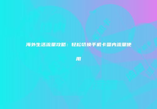 海外生活流量攻略：轻松切换手机卡国内流量使用