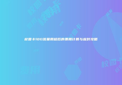 校园卡10G流量用超后的费用计算与应对攻略