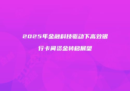 2025年金融科技驱动下高效银行卡间资金转移展望
