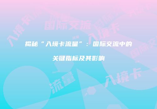 揭秘“入境卡流量”：国际交流中的关键指标及其影响