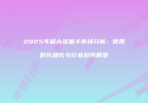 2025年超大流量卡市场分析：使用时长增长与行业趋势展望