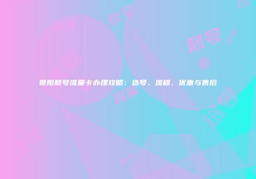 贵阳靓号流量卡办理攻略：选号、流程、优惠与售后