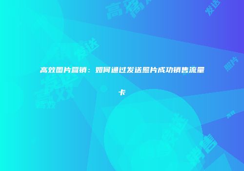高效图片营销：如何通过发送照片成功销售流量卡