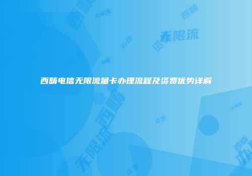 西畴电信无限流量卡办理流程及资费优势详解
