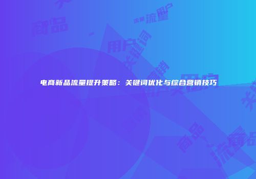 电商新品流量提升策略：关键词优化与综合营销技巧
