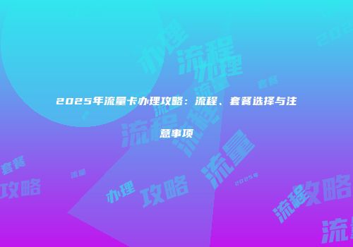 2025年流量卡办理攻略：流程、套餐选择与注意事项