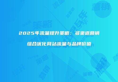 2025年流量提升策略：多渠道营销组合优化网站流量与品牌价值