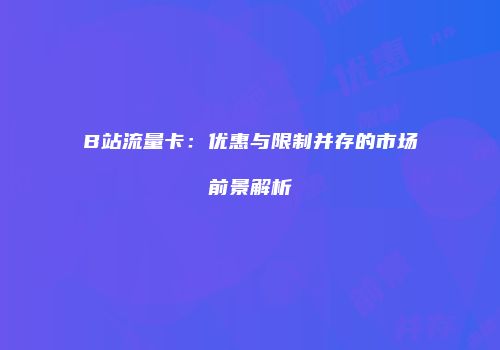 B站流量卡：优惠与限制并存的市场前景解析