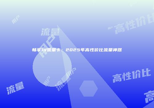 畅享19流量卡：2025年高性价比流量神器