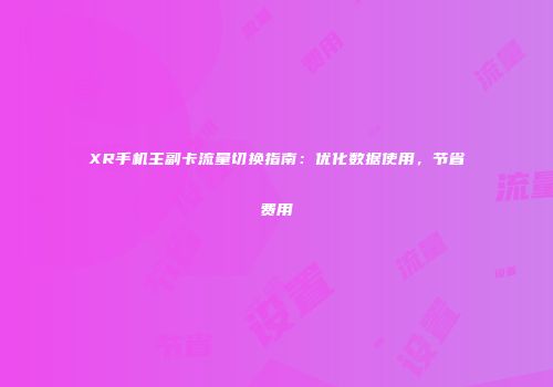 XR手机主副卡流量切换指南：优化数据使用，节省费用