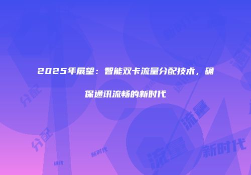 2025年展望：智能双卡流量分配技术，确保通讯流畅的新时代