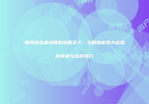如何挑选最划算的流量王卡：全面解析各大运营商特色与选择技巧