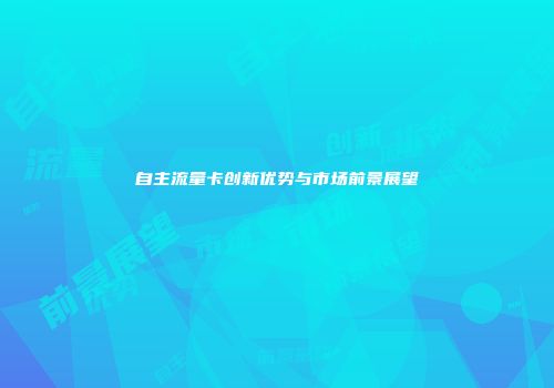 自主流量卡创新优势与市场前景展望
