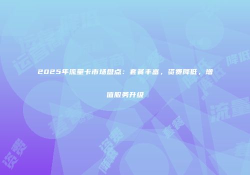 2025年流量卡市场盘点：套餐丰富，资费降低，增值服务升级