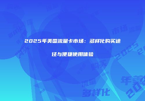 2025年美国流量卡市场：多样化购买途径与便捷使用体验