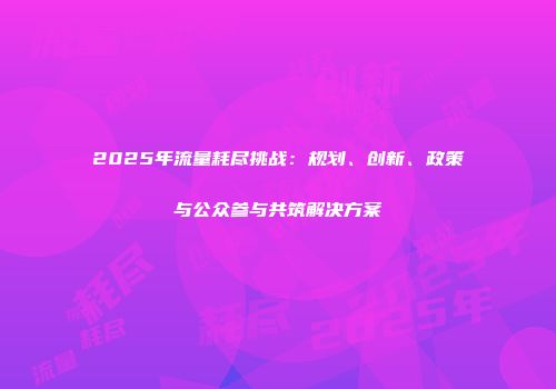 2025年流量耗尽挑战：规划、创新、政策与公众参与共筑解决方案