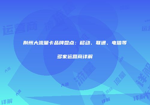 荆州大流量卡品牌盘点：移动、联通、电信等多家运营商详解