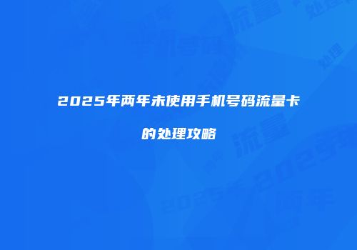 2025年两年未使用手机号码流量卡的处理攻略