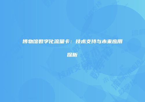 博物馆数字化流量卡：技术支持与未来应用探析