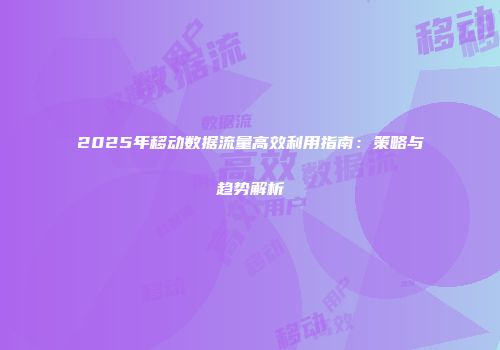 2025年移动数据流量高效利用指南：策略与趋势解析