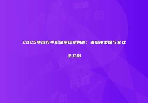 2025年应对手机流量虚标问题：多维度策略与全社会共治