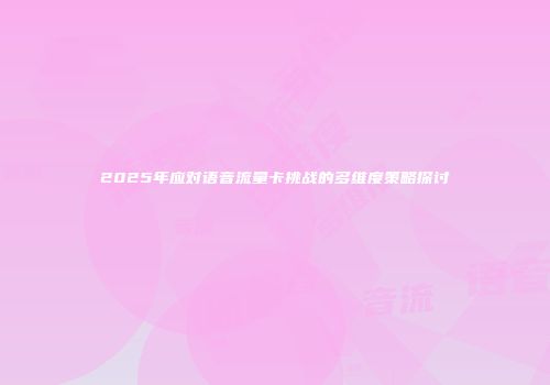 2025年应对语音流量卡挑战的多维度策略探讨