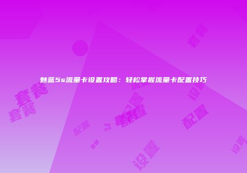 魅蓝5s流量卡设置攻略：轻松掌握流量卡配置技巧