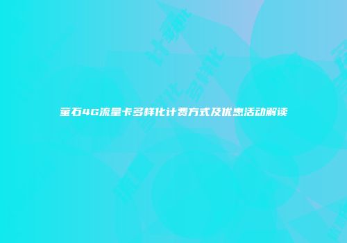 萤石4G流量卡多样化计费方式及优惠活动解读