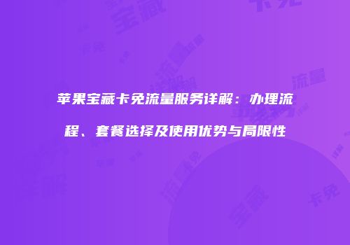 苹果宝藏卡免流量服务详解：办理流程、套餐选择及使用优势与局限性