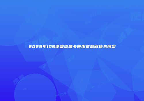 2025年iOS设备流量卡使用难题解析与展望