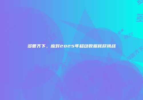 多管齐下，应对2025年移动数据耗尽挑战