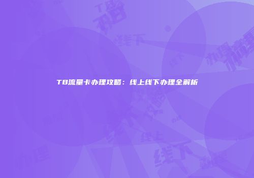 TB流量卡办理攻略：线上线下办理全解析