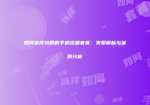 如何选择划算的手机流量套餐：类型解析与案例分析