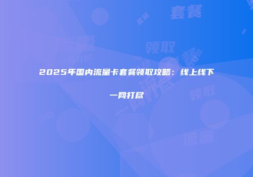2025年国内流量卡套餐领取攻略：线上线下一网打尽
