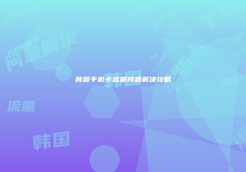 韩国手机卡流量问题解决攻略