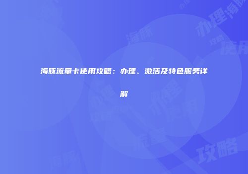 海豚流量卡使用攻略：办理、激活及特色服务详解