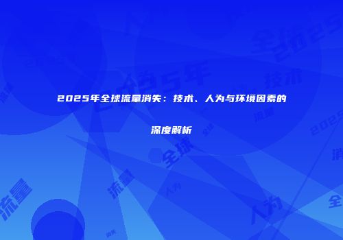 2025年全球流量消失：技术、人为与环境因素的深度解析