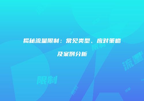 揭秘流量限制：常见类型、应对策略及案例分析