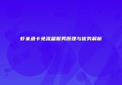 虾米鱼卡免流量服务原理与优势解析