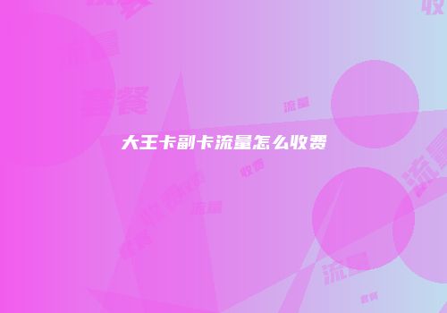 大王卡副卡流量怎么收费