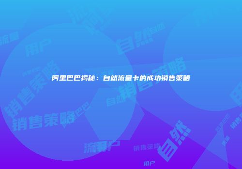 阿里巴巴揭秘：自然流量卡的成功销售策略