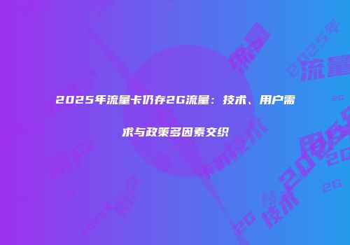 2025年流量卡仍存2G流量：技术、用户需求与政策多因素交织