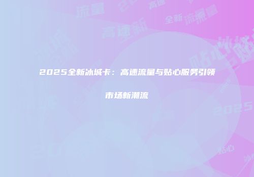 2025全新冰城卡：高速流量与贴心服务引领市场新潮流