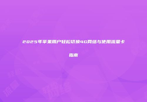 2025年苹果用户轻松切换4G网络与使用流量卡指南