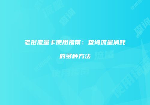 老挝流量卡使用指南：查询流量消耗的多种方法
