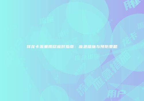 祥龙卡流量用尽应对指南：应急措施与预防策略