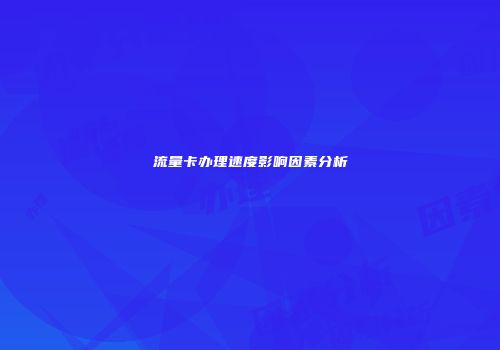 流量卡办理速度影响因素分析