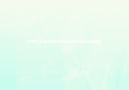 河南卡充流量多样充值途径及优惠活动解析