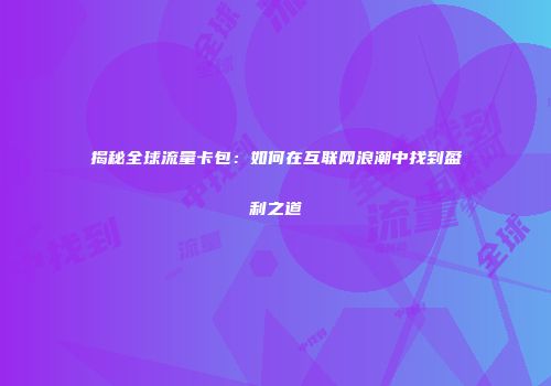 揭秘全球流量卡包：如何在互联网浪潮中找到盈利之道