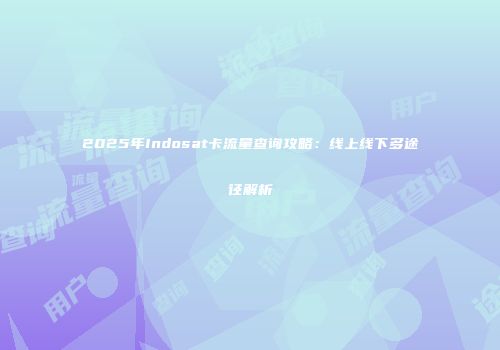 2025年Indosat卡流量查询攻略：线上线下多途径解析